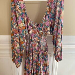 Floral cut out off shoulder mini dress